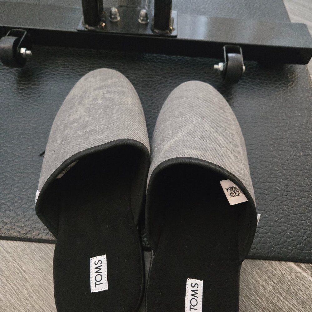 TOMS Grey slippers never used